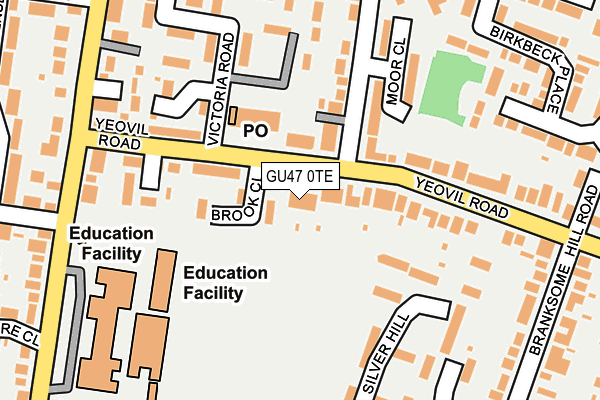 GU47 0TE map - OS OpenMap – Local (Ordnance Survey)