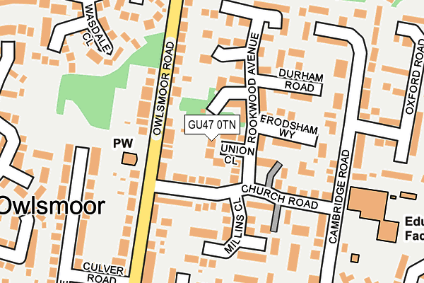 GU47 0TN map - OS OpenMap – Local (Ordnance Survey)