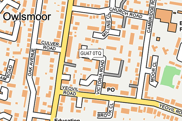 GU47 0TQ map - OS OpenMap – Local (Ordnance Survey)