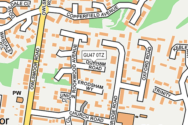 GU47 0TZ map - OS OpenMap – Local (Ordnance Survey)