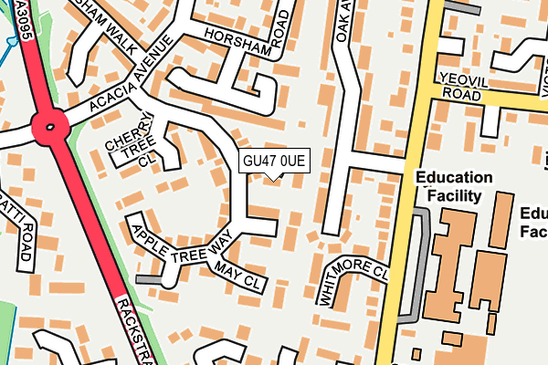 GU47 0UE map - OS OpenMap – Local (Ordnance Survey)