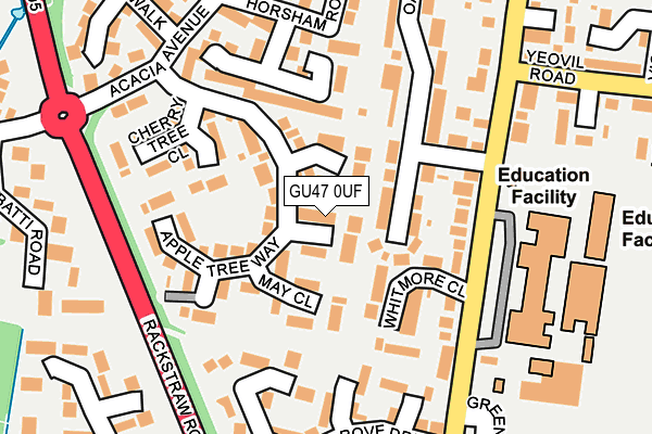 GU47 0UF map - OS OpenMap – Local (Ordnance Survey)