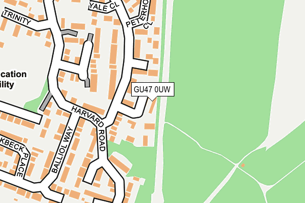 GU47 0UW map - OS OpenMap – Local (Ordnance Survey)