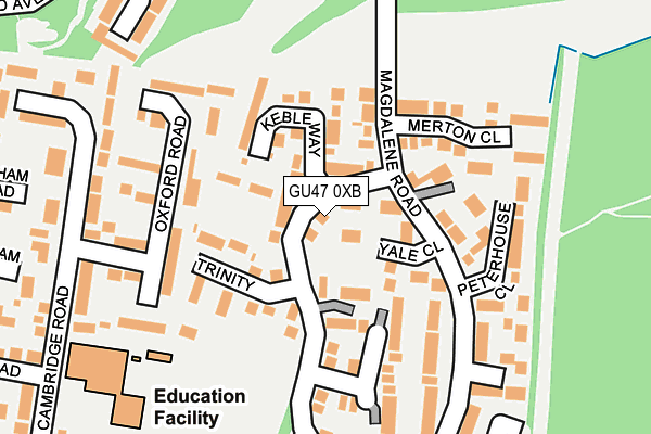 GU47 0XB map - OS OpenMap – Local (Ordnance Survey)