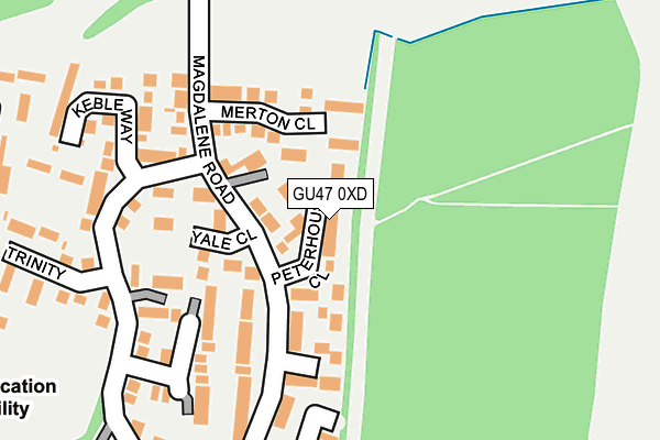 GU47 0XD map - OS OpenMap – Local (Ordnance Survey)