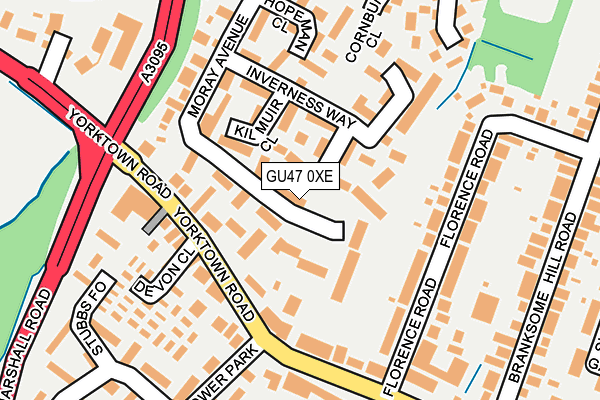 GU47 0XE map - OS OpenMap – Local (Ordnance Survey)