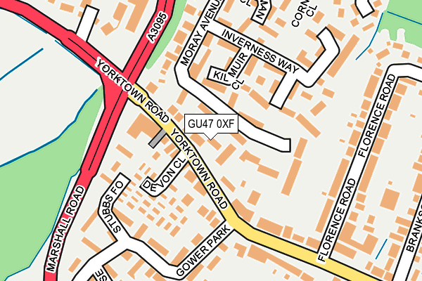 GU47 0XF map - OS OpenMap – Local (Ordnance Survey)