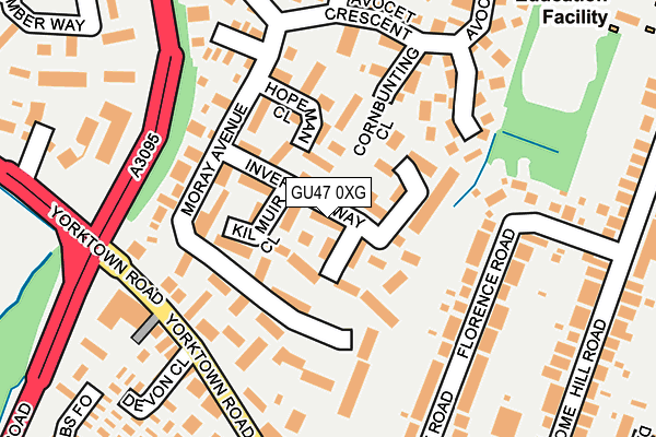 GU47 0XG map - OS OpenMap – Local (Ordnance Survey)