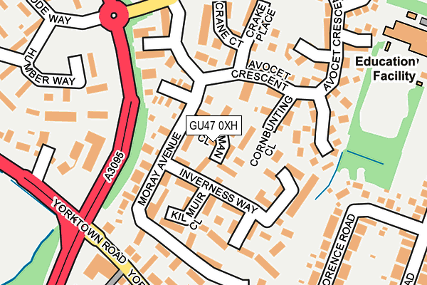 GU47 0XH map - OS OpenMap – Local (Ordnance Survey)