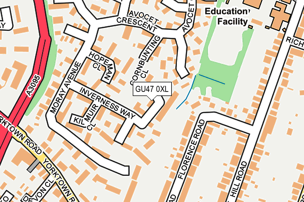 GU47 0XL map - OS OpenMap – Local (Ordnance Survey)