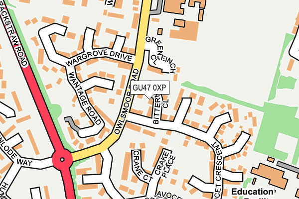 GU47 0XP map - OS OpenMap – Local (Ordnance Survey)