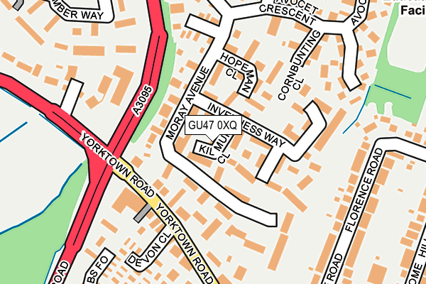 GU47 0XQ map - OS OpenMap – Local (Ordnance Survey)