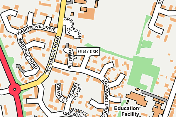 GU47 0XR map - OS OpenMap – Local (Ordnance Survey)