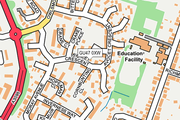 GU47 0XW map - OS OpenMap – Local (Ordnance Survey)