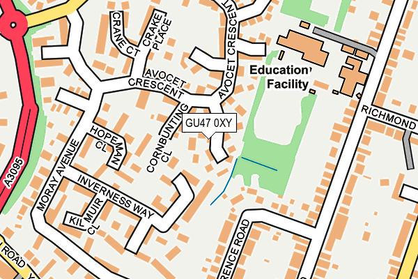 GU47 0XY map - OS OpenMap – Local (Ordnance Survey)