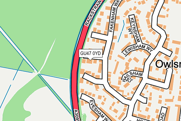 GU47 0YD map - OS OpenMap – Local (Ordnance Survey)