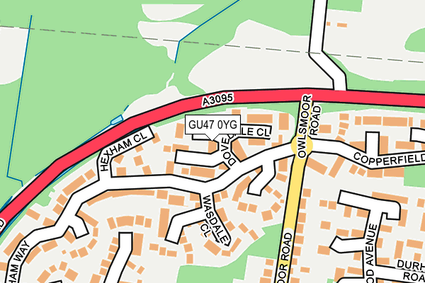 GU47 0YG map - OS OpenMap – Local (Ordnance Survey)