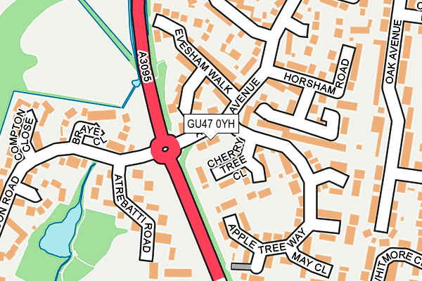 GU47 0YH map - OS OpenMap – Local (Ordnance Survey)