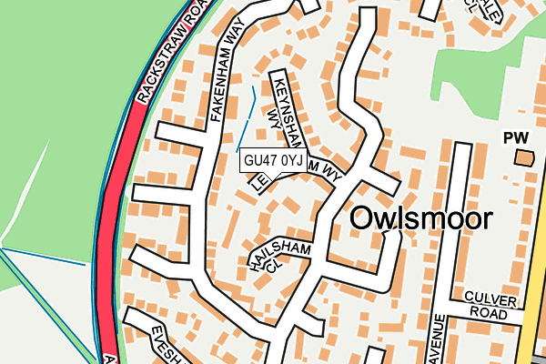 GU47 0YJ map - OS OpenMap – Local (Ordnance Survey)