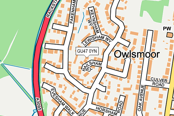 GU47 0YN map - OS OpenMap – Local (Ordnance Survey)
