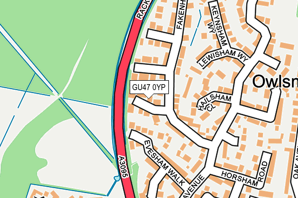 GU47 0YP map - OS OpenMap – Local (Ordnance Survey)