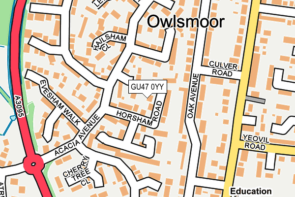 GU47 0YY map - OS OpenMap – Local (Ordnance Survey)