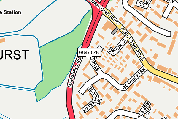 GU47 0ZB map - OS OpenMap – Local (Ordnance Survey)