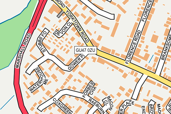 GU47 0ZU map - OS OpenMap – Local (Ordnance Survey)