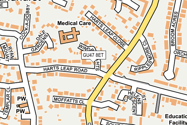 GU47 8ET map - OS OpenMap – Local (Ordnance Survey)
