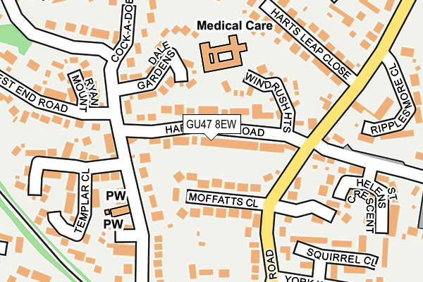 GU47 8EW map - OS OpenMap – Local (Ordnance Survey)
