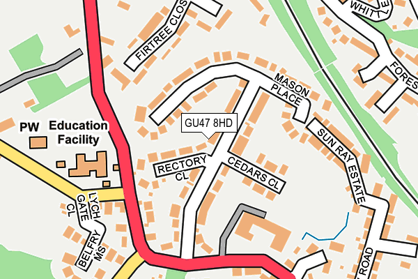 GU47 8HD map - OS OpenMap – Local (Ordnance Survey)