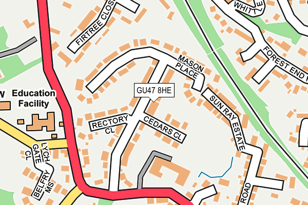 GU47 8HE map - OS OpenMap – Local (Ordnance Survey)