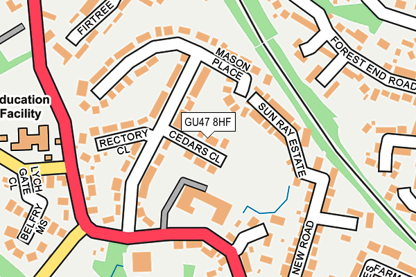 GU47 8HF map - OS OpenMap – Local (Ordnance Survey)