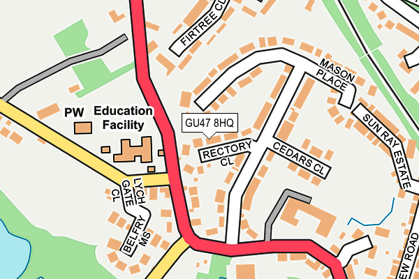 GU47 8HQ map - OS OpenMap – Local (Ordnance Survey)