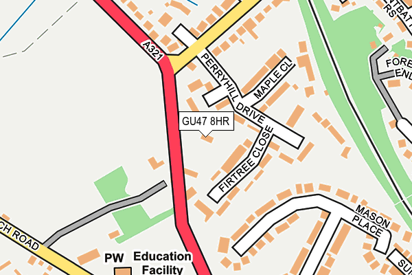 GU47 8HR map - OS OpenMap – Local (Ordnance Survey)