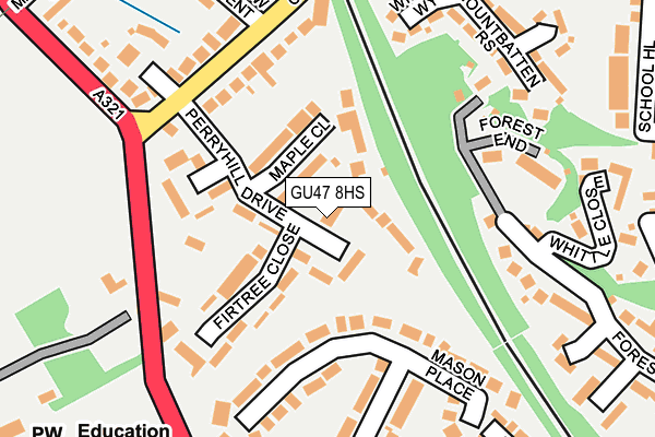 GU47 8HS map - OS OpenMap – Local (Ordnance Survey)