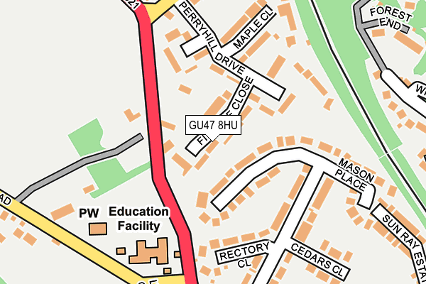 GU47 8HU map - OS OpenMap – Local (Ordnance Survey)