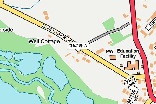 GU47 8HW map - OS OpenMap – Local (Ordnance Survey)