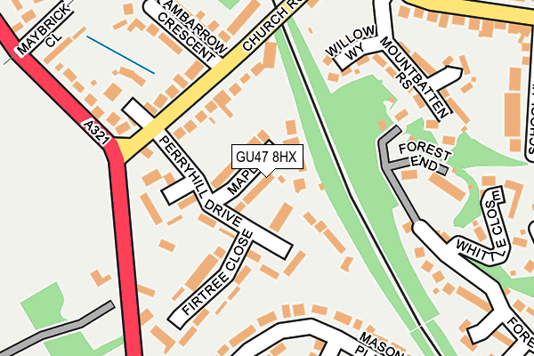 GU47 8HX map - OS OpenMap – Local (Ordnance Survey)