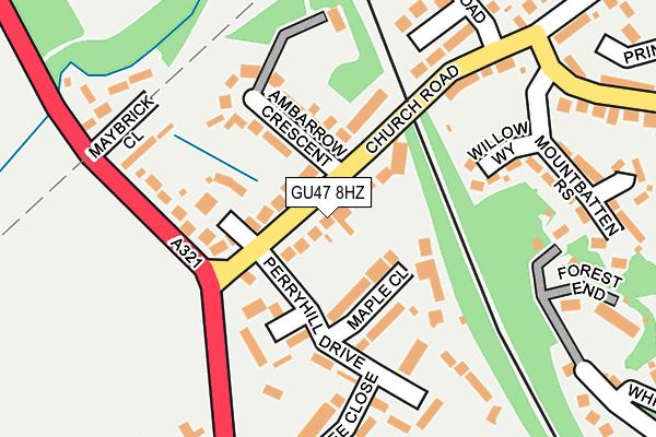 GU47 8HZ map - OS OpenMap – Local (Ordnance Survey)