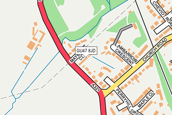 GU47 8JD map - OS OpenMap – Local (Ordnance Survey)