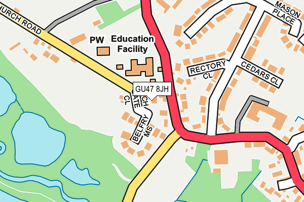 GU47 8JH map - OS OpenMap – Local (Ordnance Survey)