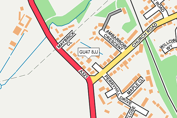 GU47 8JJ map - OS OpenMap – Local (Ordnance Survey)