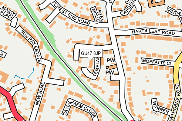 GU47 8JP map - OS OpenMap – Local (Ordnance Survey)