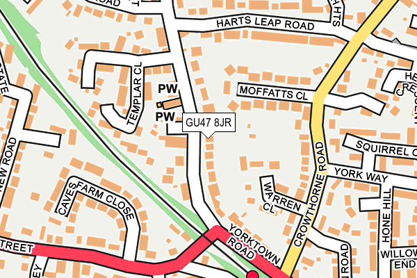 GU47 8JR map - OS OpenMap – Local (Ordnance Survey)