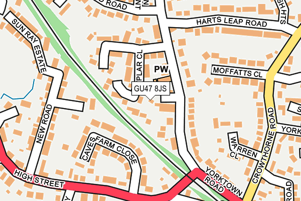 GU47 8JS map - OS OpenMap – Local (Ordnance Survey)