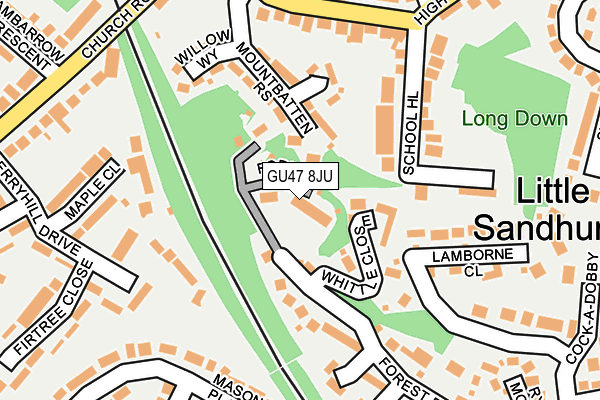 GU47 8JU map - OS OpenMap – Local (Ordnance Survey)