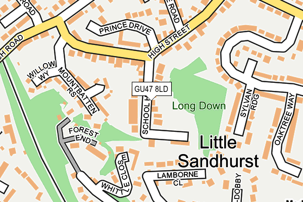 GU47 8LD map - OS OpenMap – Local (Ordnance Survey)