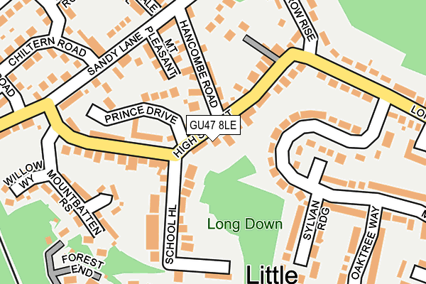 GU47 8LE map - OS OpenMap – Local (Ordnance Survey)