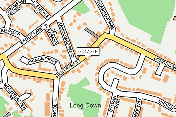 GU47 8LF map - OS OpenMap – Local (Ordnance Survey)